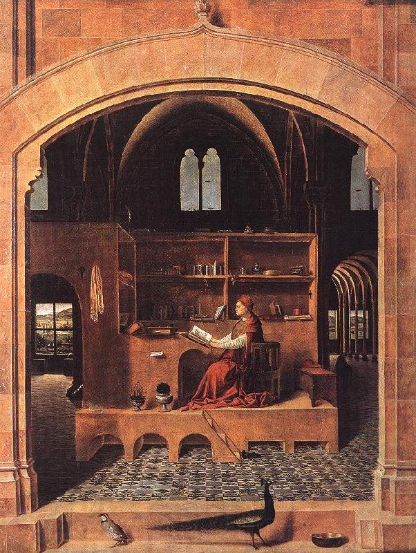 Antonello da Messina St Jerome in his Study Spain oil painting art